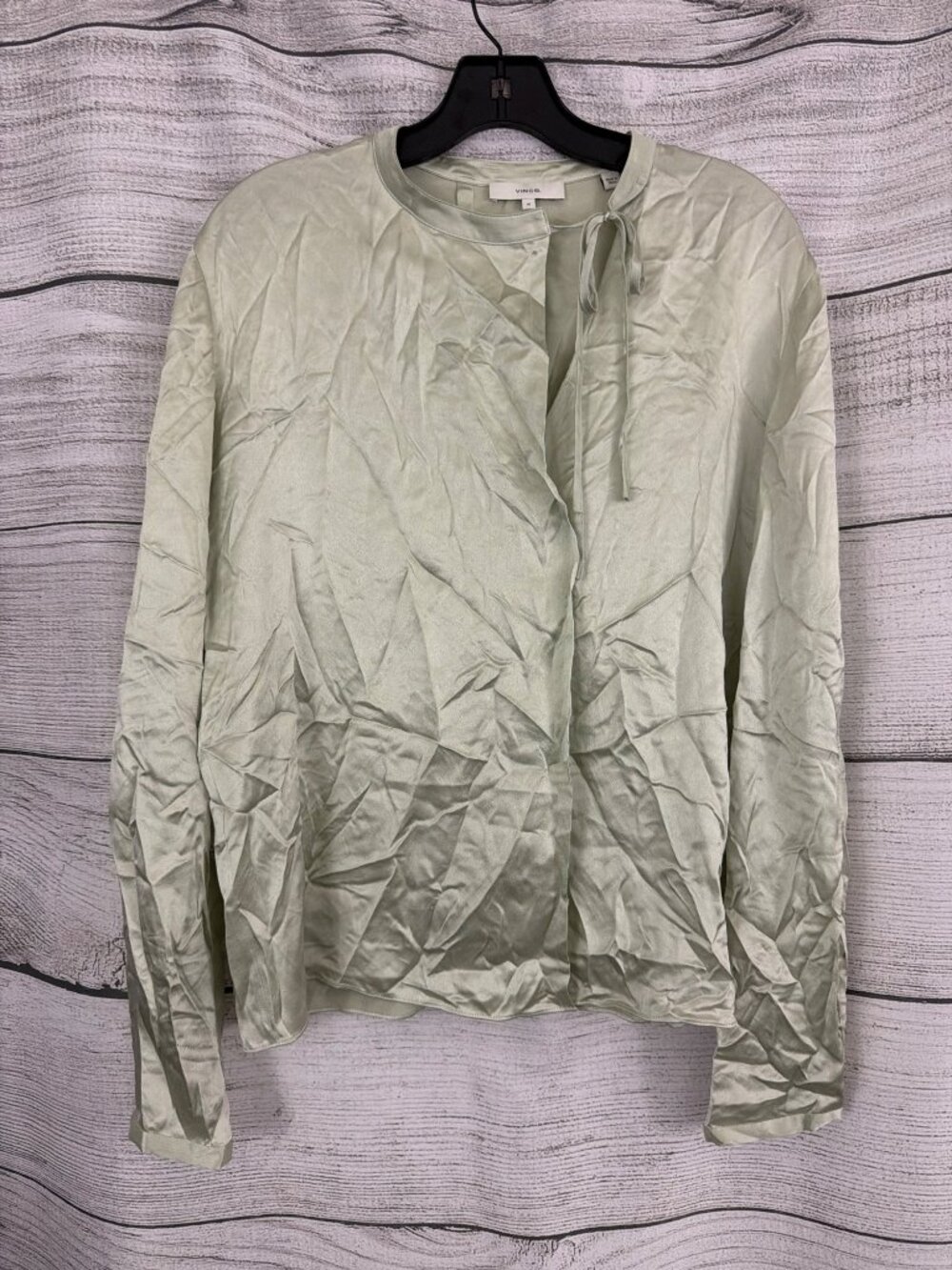Vince Silk Blend Tie Front Blouse Top Size M